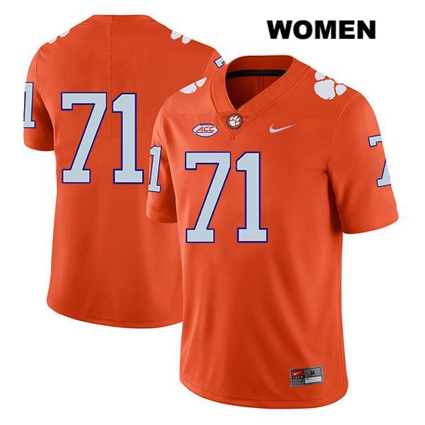 Women's Clemson Tigers #71 Jordan McFadden Stitched Orange Legend Authentic Nike No Name NCAA College Football Jersey MAX5446VI